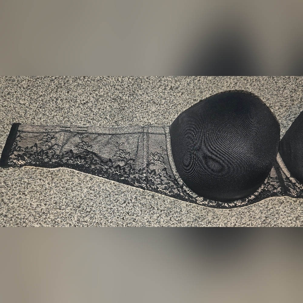 Torrid strapless bra size 46C Black Beige Lace - Picture 3 of 7